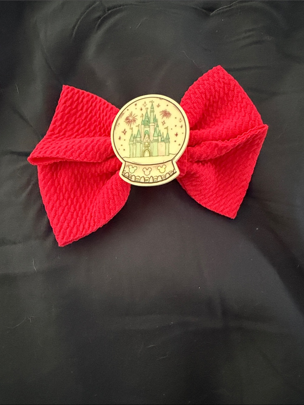 Bow Hair Clip with Gold Castle Accent